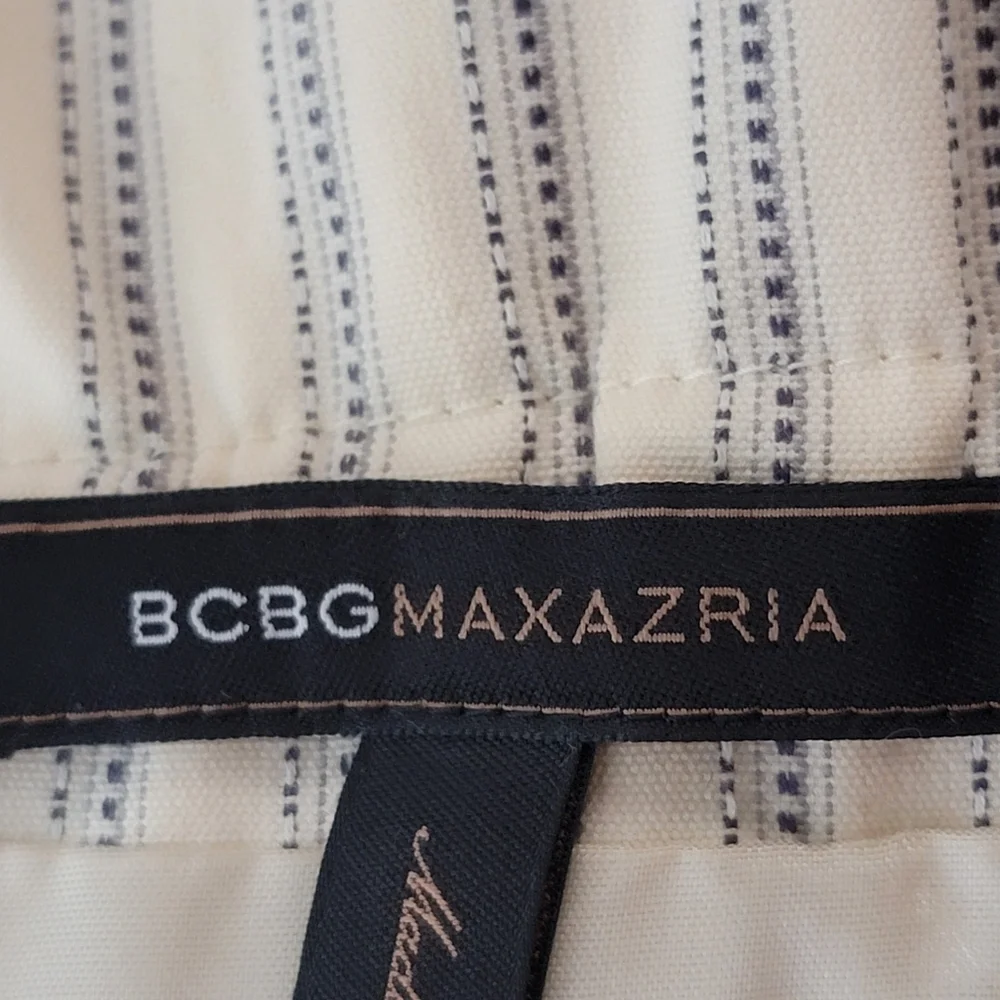 BCBGMAXAZRIA paperbag waist pinstripe pencil skirt high rise women's size 4